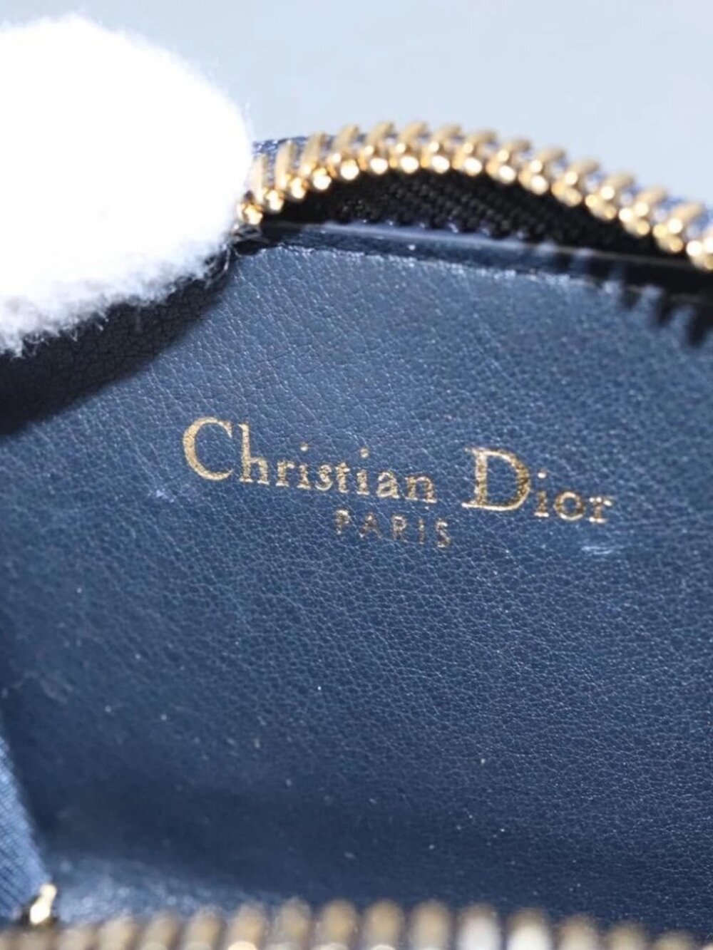 Christian Dior Trotter Canvas Oblique Phone Holder Airpods Case Navy Auth - Picture 14 of 15